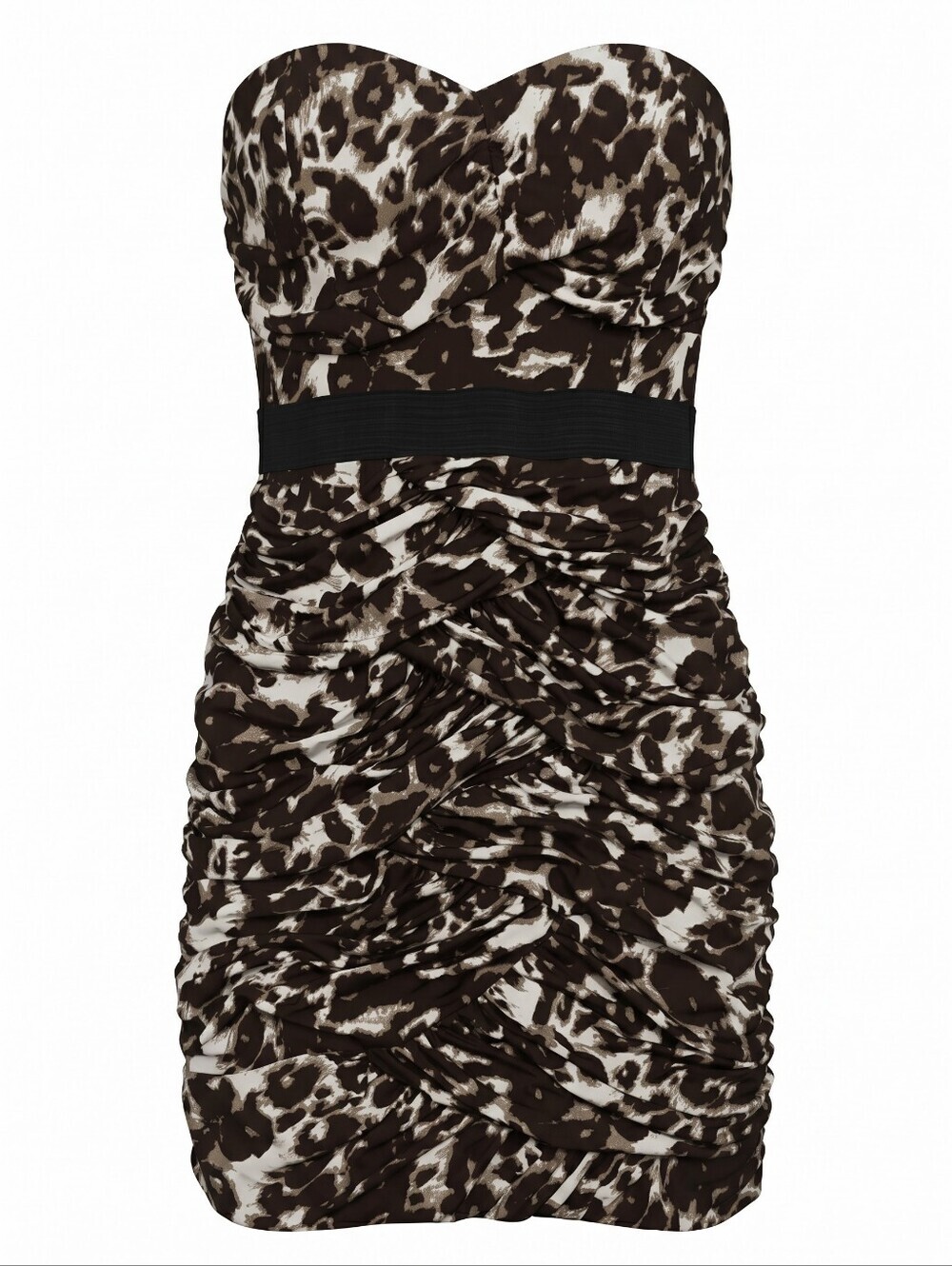 Rue21 Strapless Festival Cocktail Mini Animal Print Dress with Black Waistband